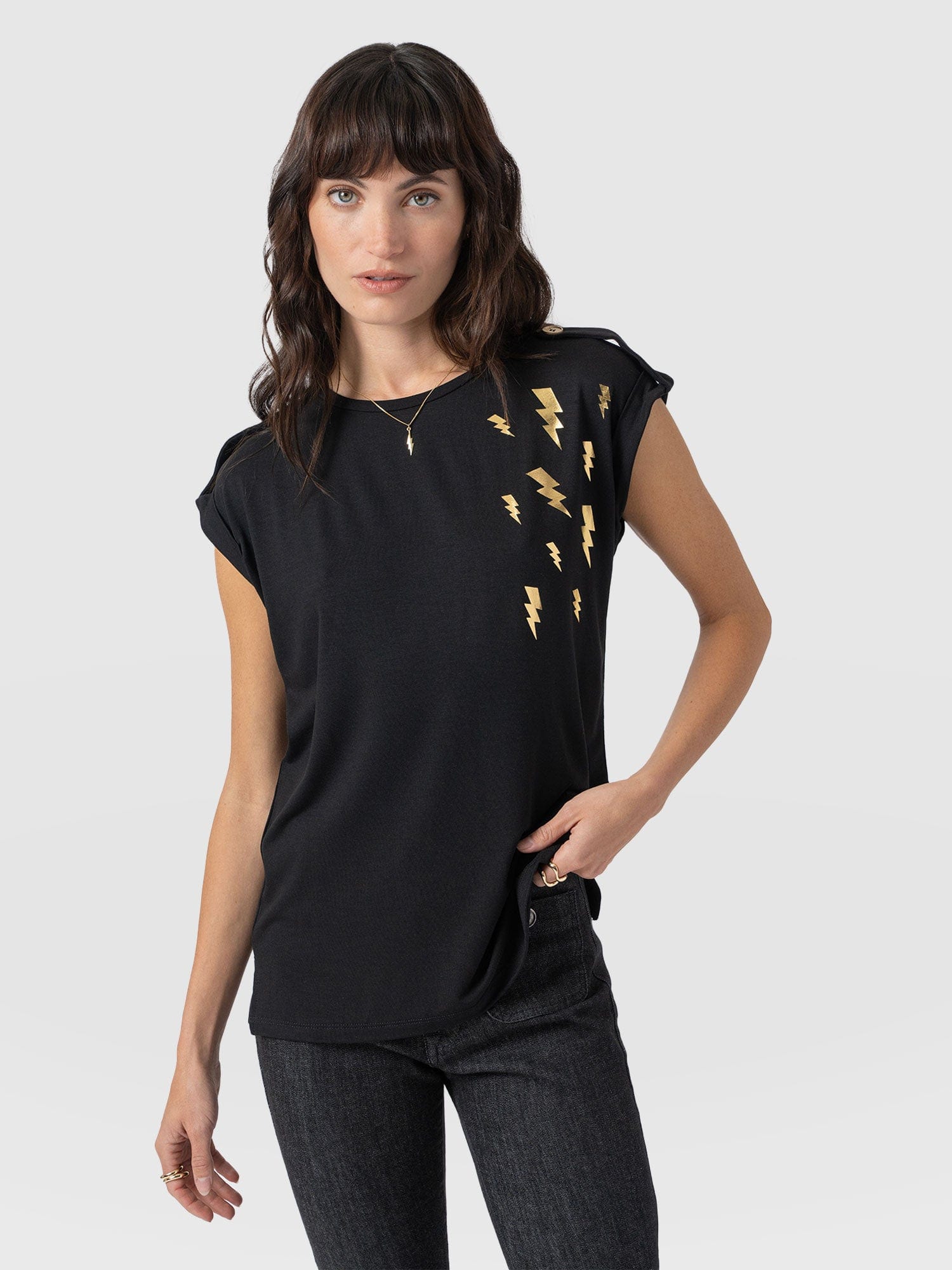 Turn Up Tee - Black Lightning